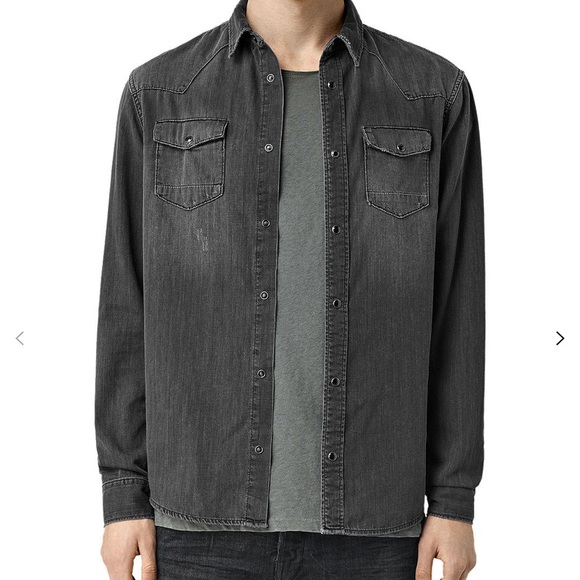 all saints denim shirt